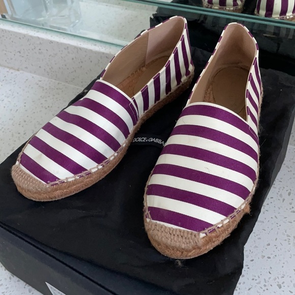 Dolce&Gabbana White/Purple Espadrilles EU38 - Picture 1 of 5